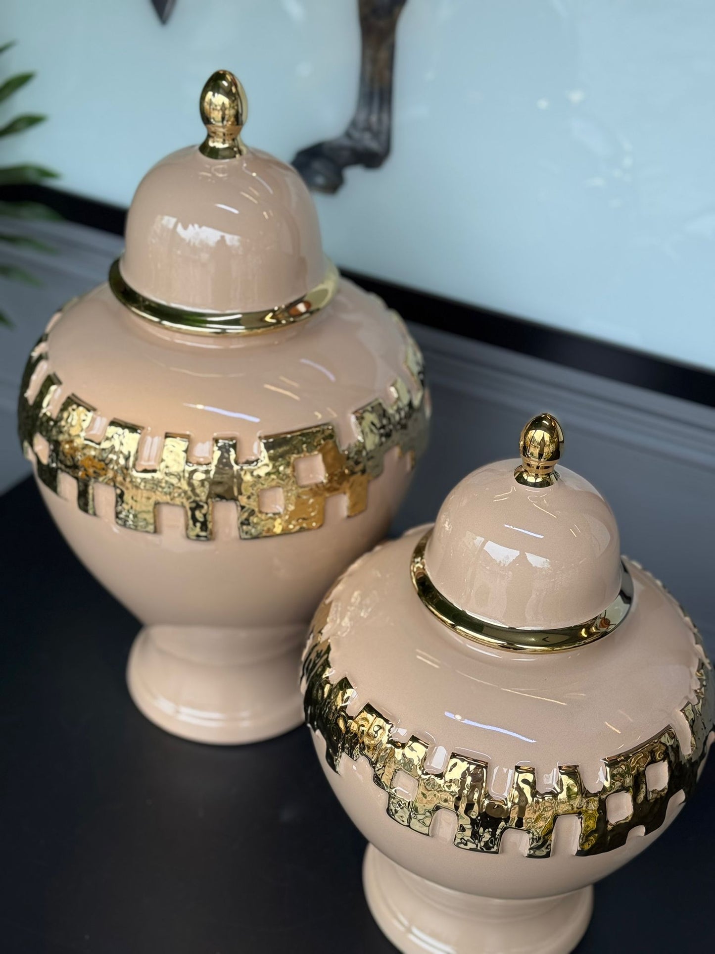 Gold Şeritli Somon Küp 2li