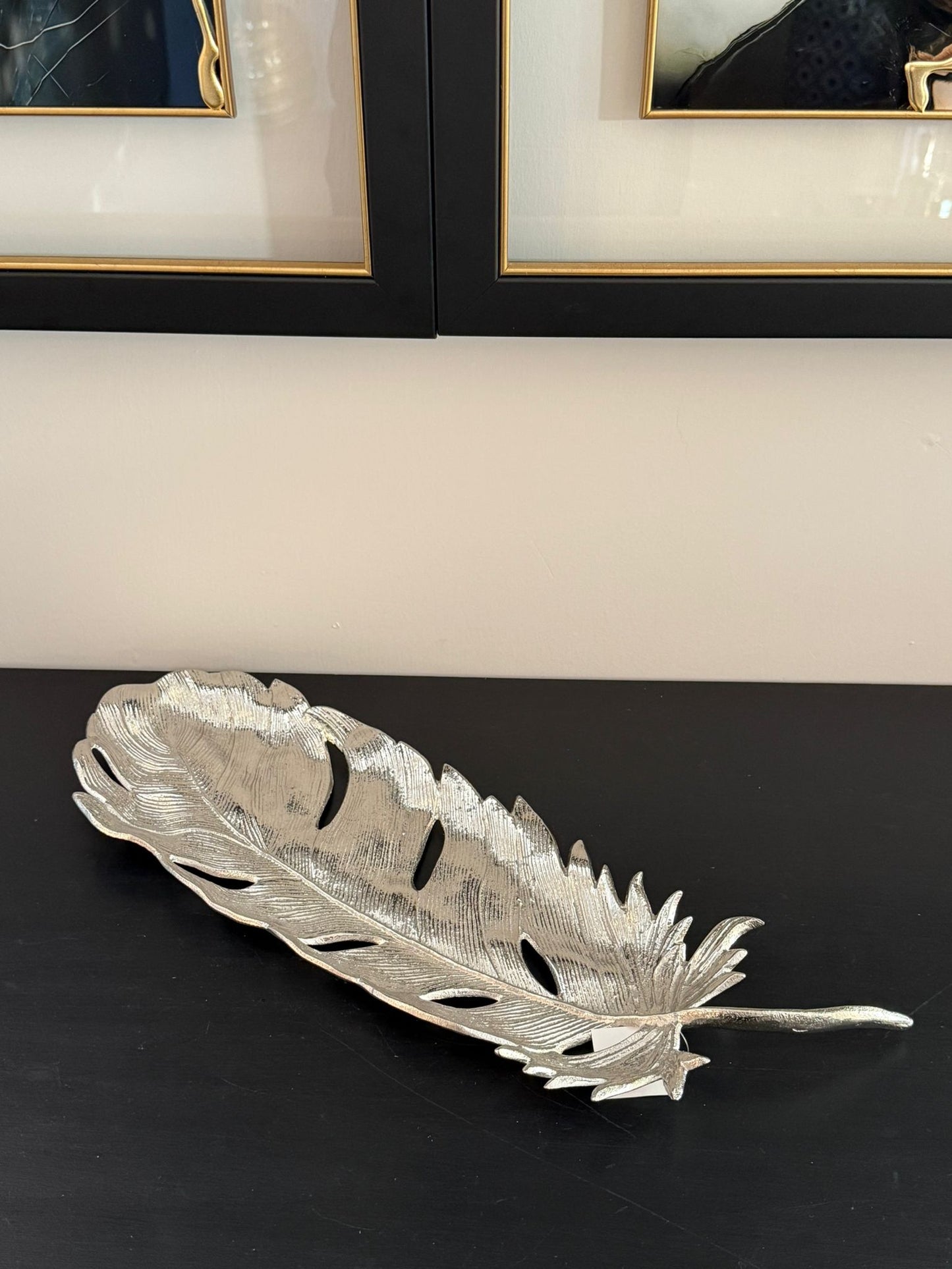 Yaprak Tabak Gümüş 46cm