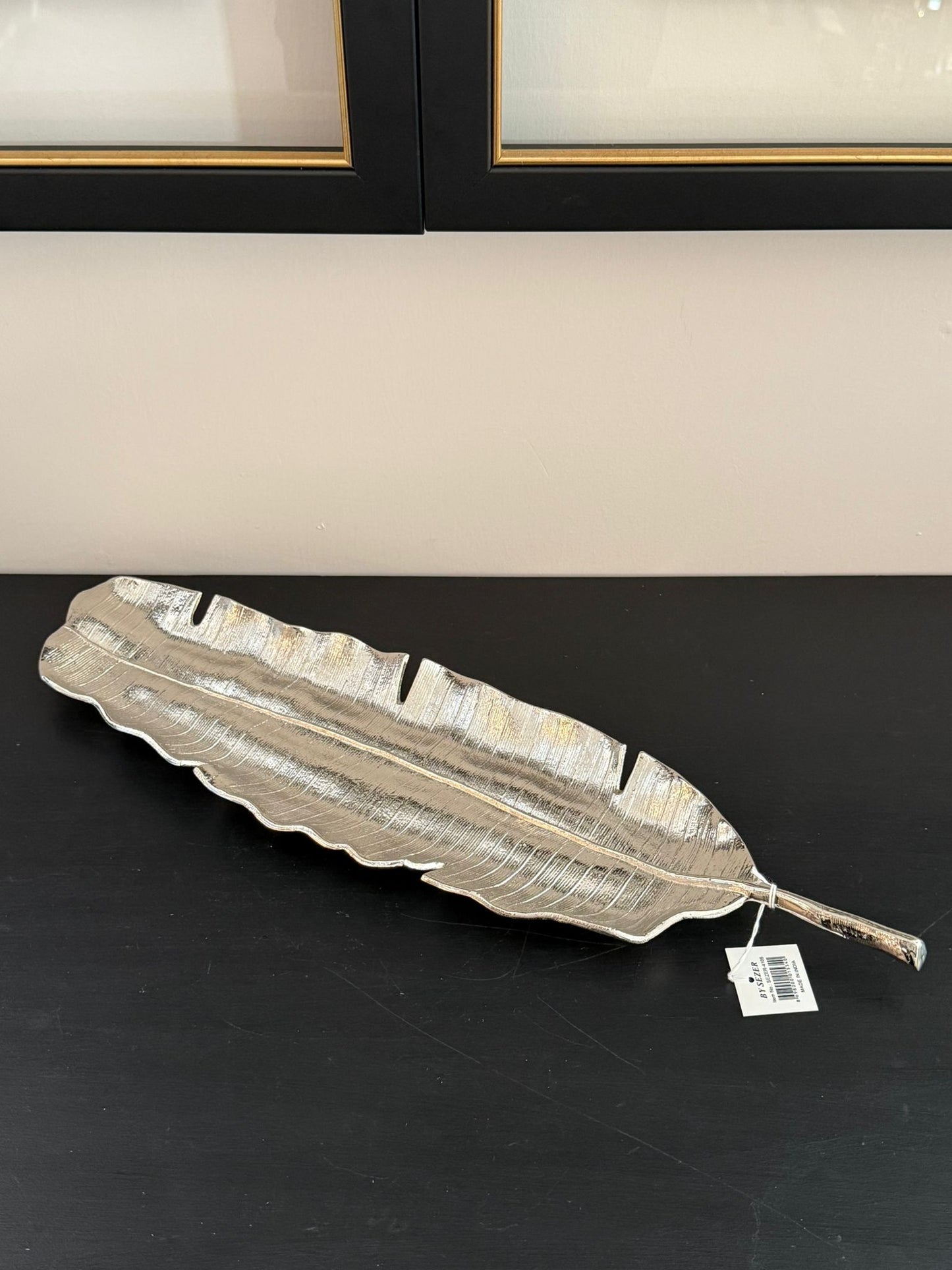 Yaprak Tabak Gümüş 48cm
