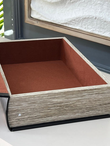 Deri Kaplı İthal Kitap Kutu İnterior Desing 30*20*7 cm