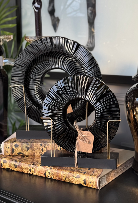 Cam Füzyon Disk Siyah Gold Siyah Ayaklı 2 li