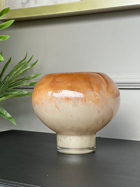 Cam Sütlü Kahve Vazo 18*20 cm