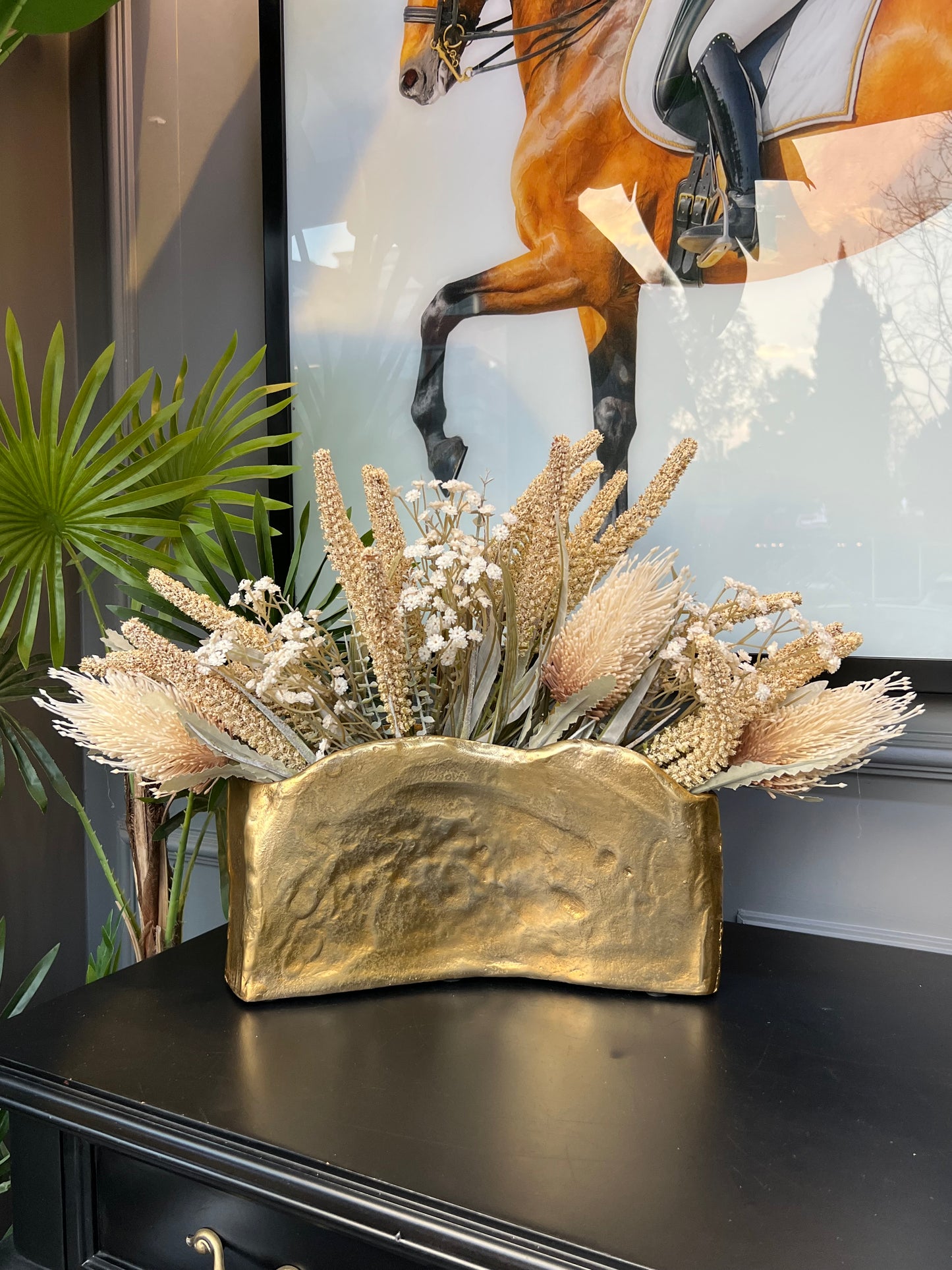 Gold Vazo Döküm 38*11*21 cm