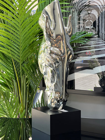 Su İçen At Dekor Gümüş 79 cm