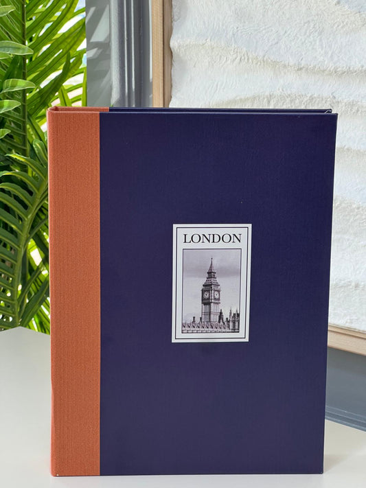 Deri Kaplı İthal Kitap Kutu London 28*22*4 cm