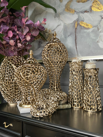 Döküm Küp Desenli Gold 38 ve 50 cm