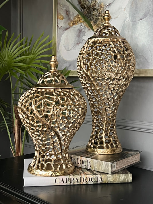 Döküm Küp Desenli Gold 38 ve 50 cm