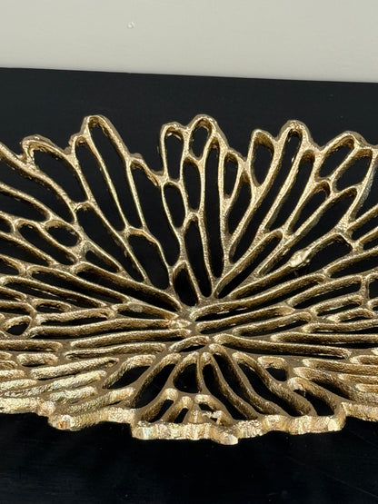 Döküm Tabak  Desenli Oval Gold 40 cm