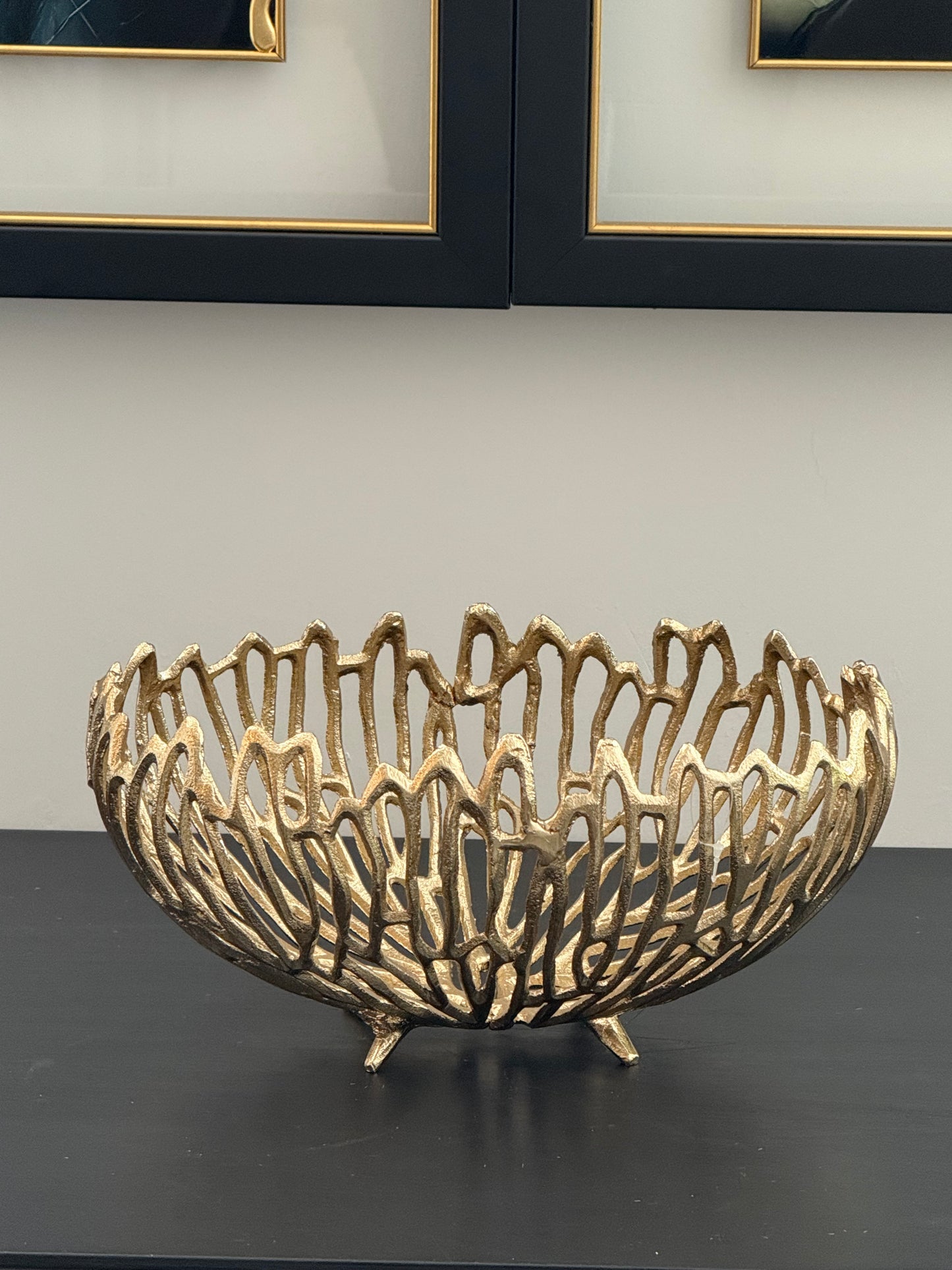Döküm Kase Desenli  Oval Gold 28 cm