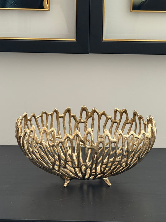 Döküm Kase Desenli  Oval Gold 28 cm