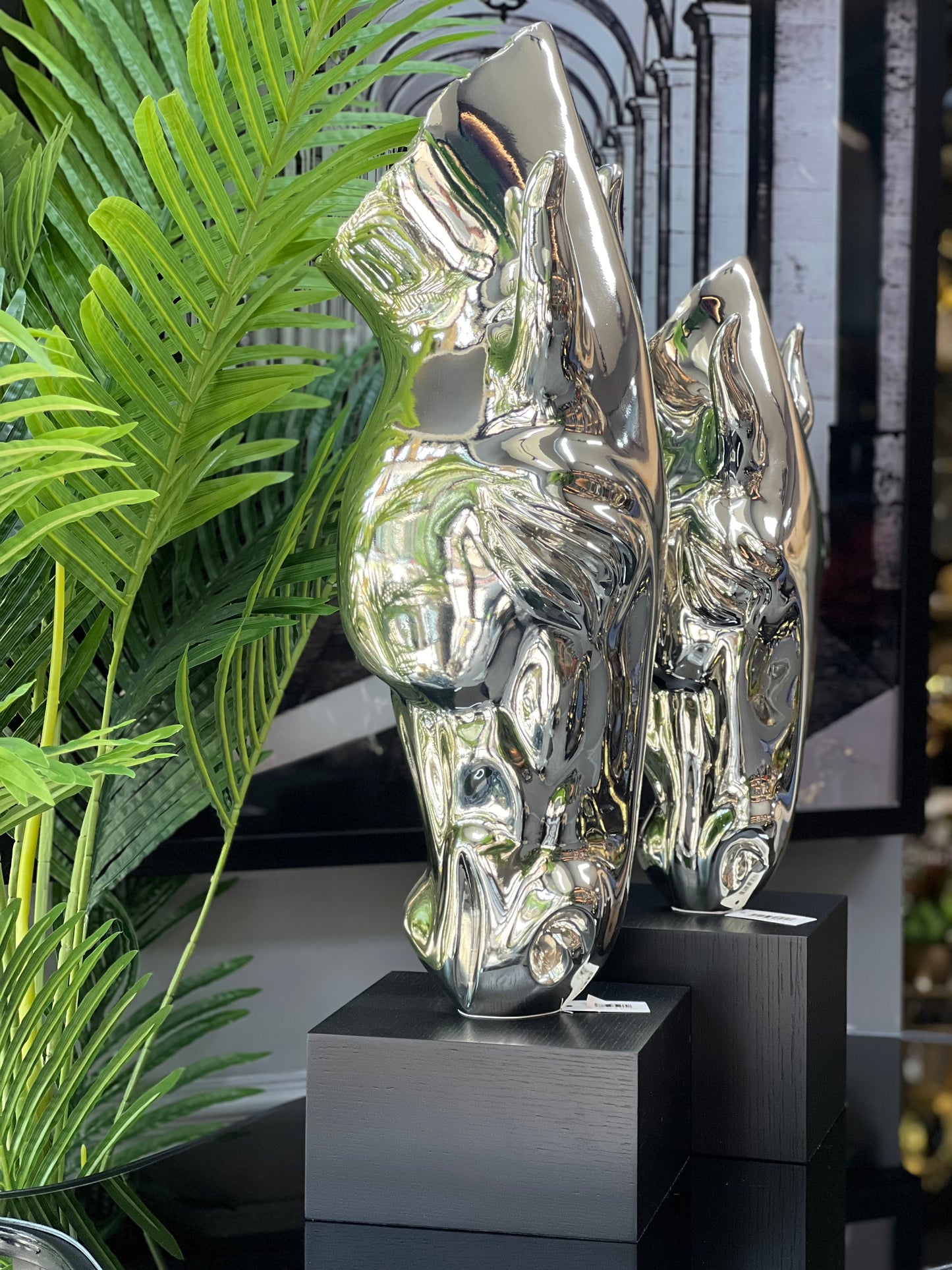 Su İçen At Dekor Gümüş 67 cm