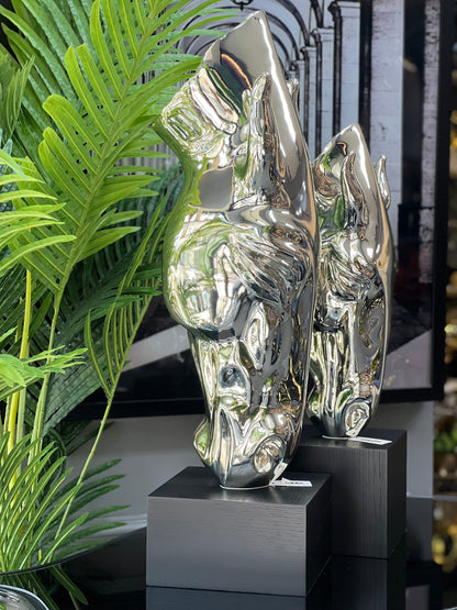 Su İçen At Dekor Gümüş 67 cm