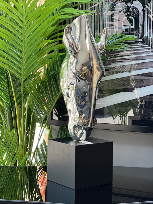 Su İçen At Dekor Gümüş 67 cm