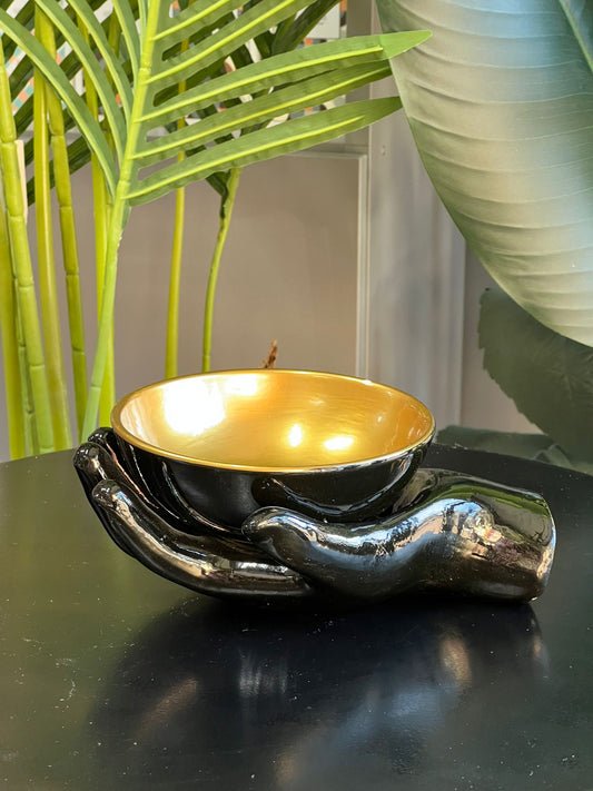 Seramik El Dekor Siyah Gold