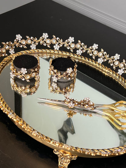 Nişan Tepsisi Prinç Gold Elişçiliği(Değişim Ve İade Yoktur )