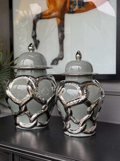Küp Silver Kabartmalı Gri 2li