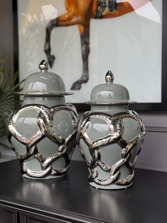 Küp Silver Kabartmalı Gri 2li