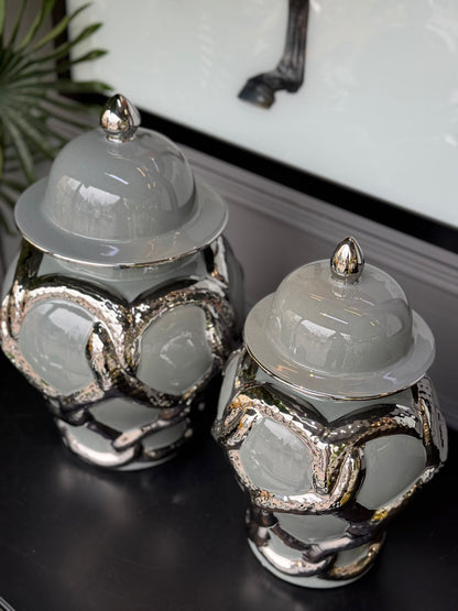 Küp Silver Kabartmalı Gri 2li