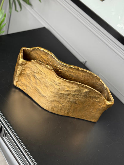 Gold Vazo Döküm 38*11*21 cm
