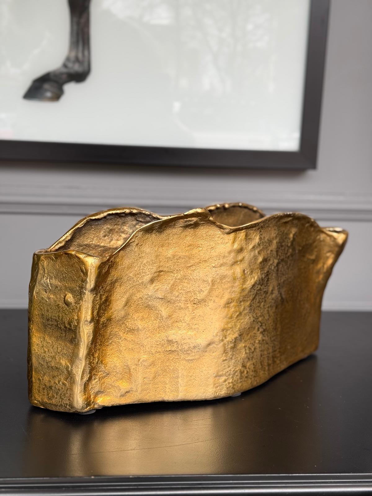 Gold Vazo Döküm 38*11*21 cm
