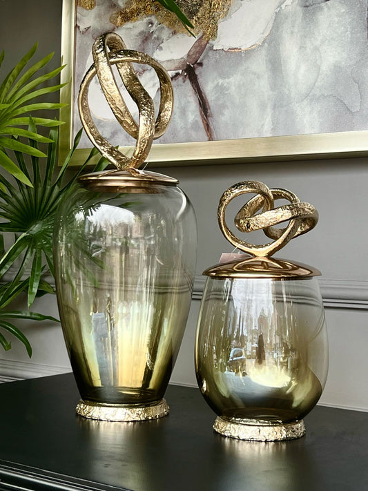Gold Döküm Kapaklı Küp 2li