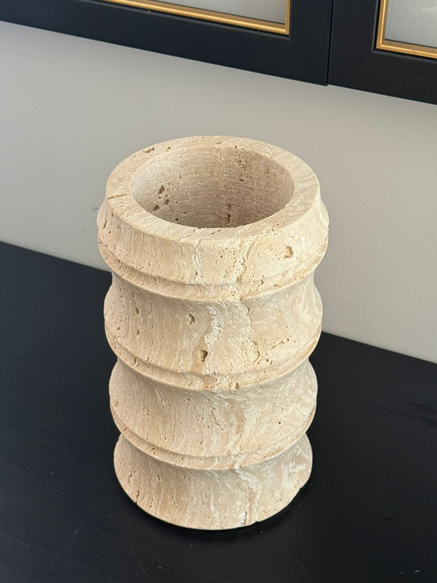 Bambu Model Traverten Vazo 12cm