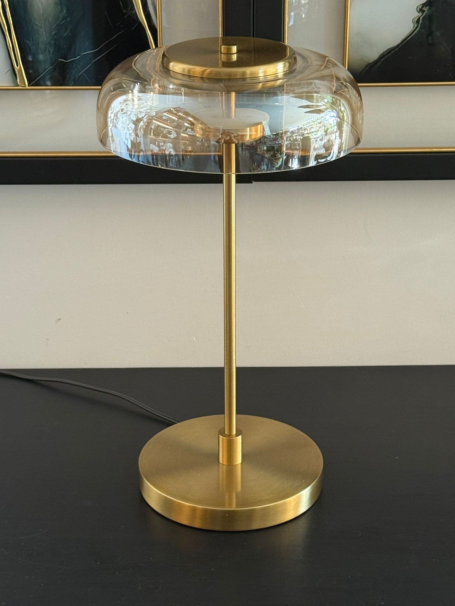 Antik Gold Şapkalı Masa Lambası