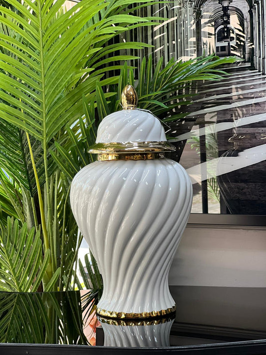 Küp Porselen Dalgalı Beyaz Renkli 53cm