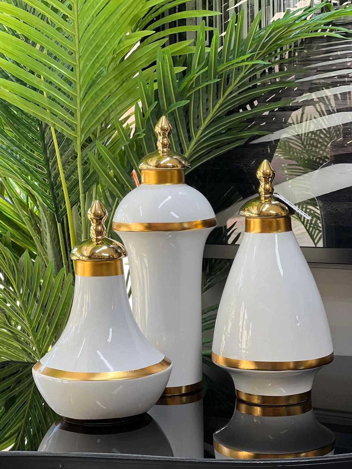 Küp Beyaz Gold Şeritli