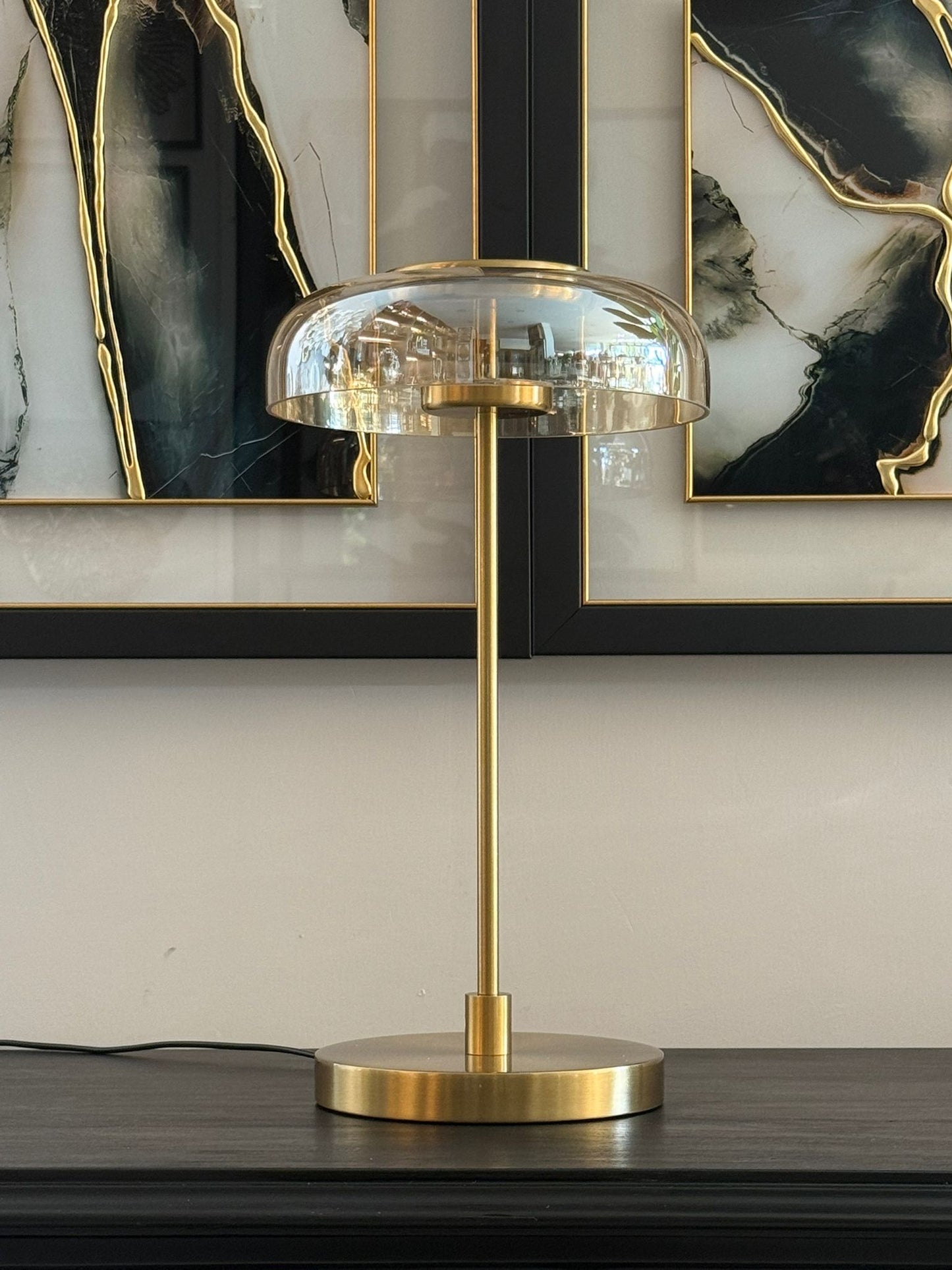Antik Gold Şapkalı Masa Lambası